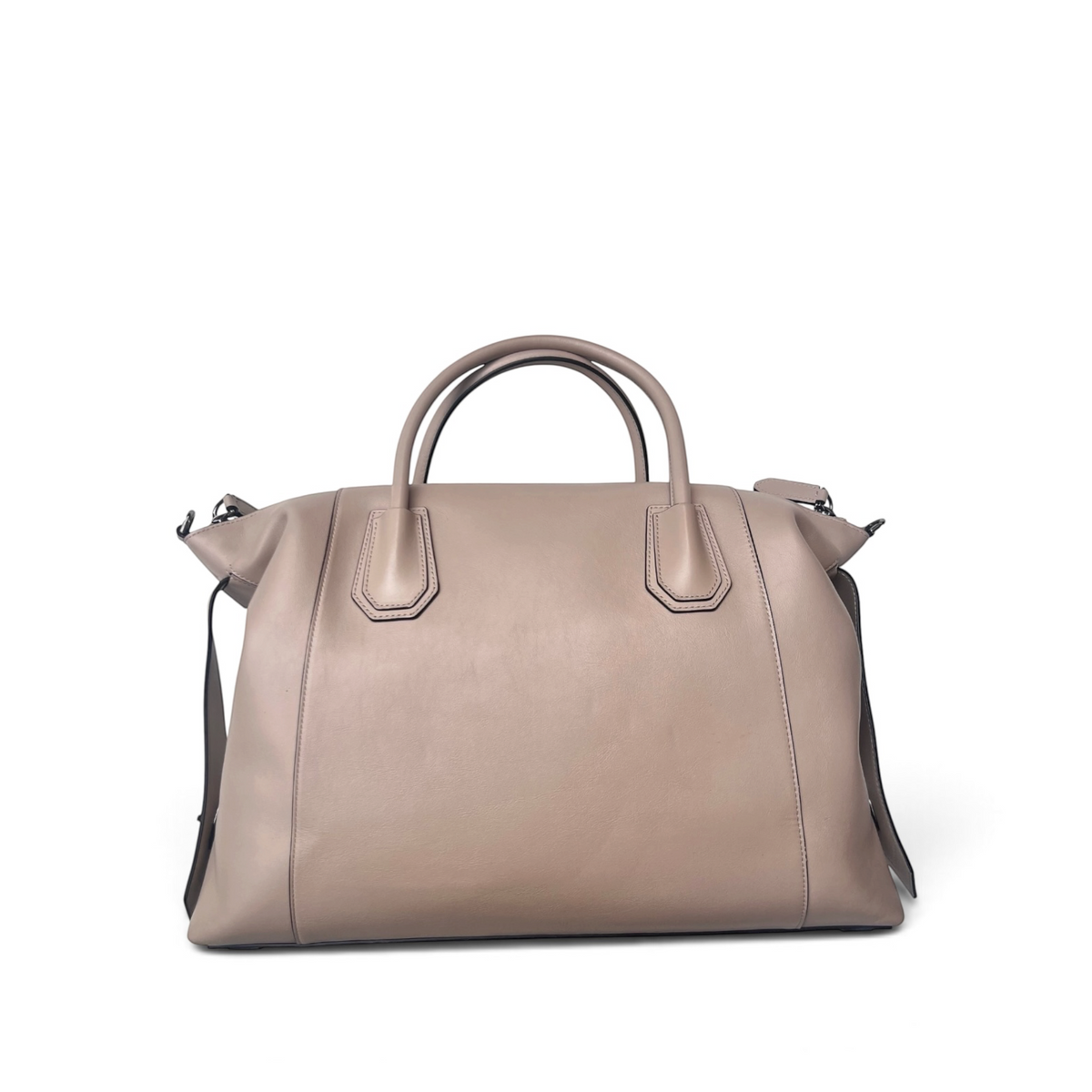 Borsa a mano shapemilano Givenchy in pelle liscia color nude con doppi manici e silhouette strutturata